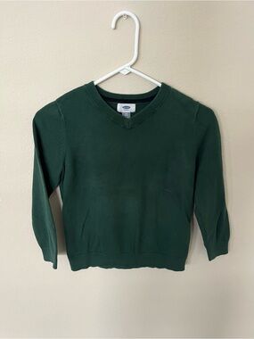 Old Navy Boys Green V-Neck School Uniform Sweater Size S 6/7